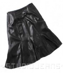 Fit and Flare Leather Skirt