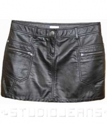 Leather Mini Skirt with Pockets